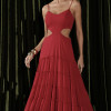 VESTIDO CREPE SILK CAMADAS HELEN - VERMELHO