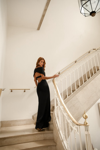 VESTIDO LONGO CHOKER SOLANGE - PRETO