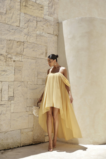 VESTIDO CURTO MULET CIGANINHA JORDANA - MOSTARDA