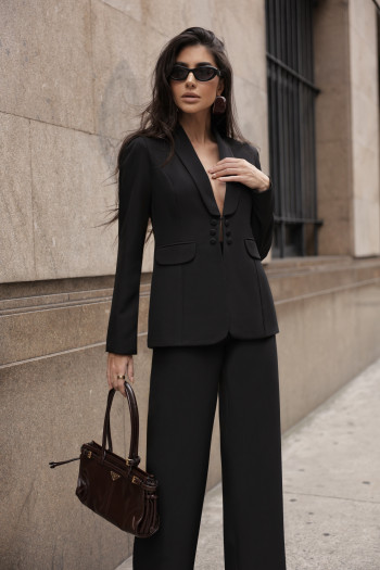 BLAZER OMBRO PREGAS BIANCA - PRETO