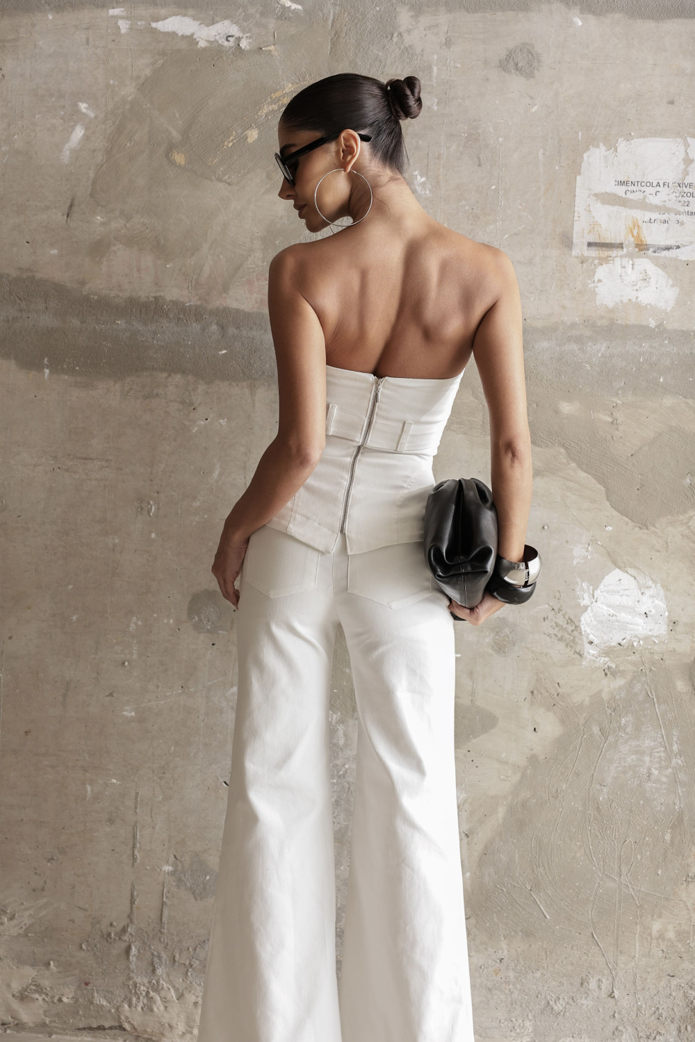 CONJUNTO ROMA CORSET CALÇA VINCO - OFF WHITE