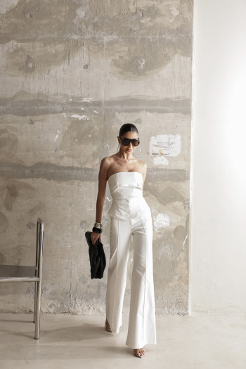 CONJUNTO ROMA CORSET CALÇA VINCO - OFF WHITE