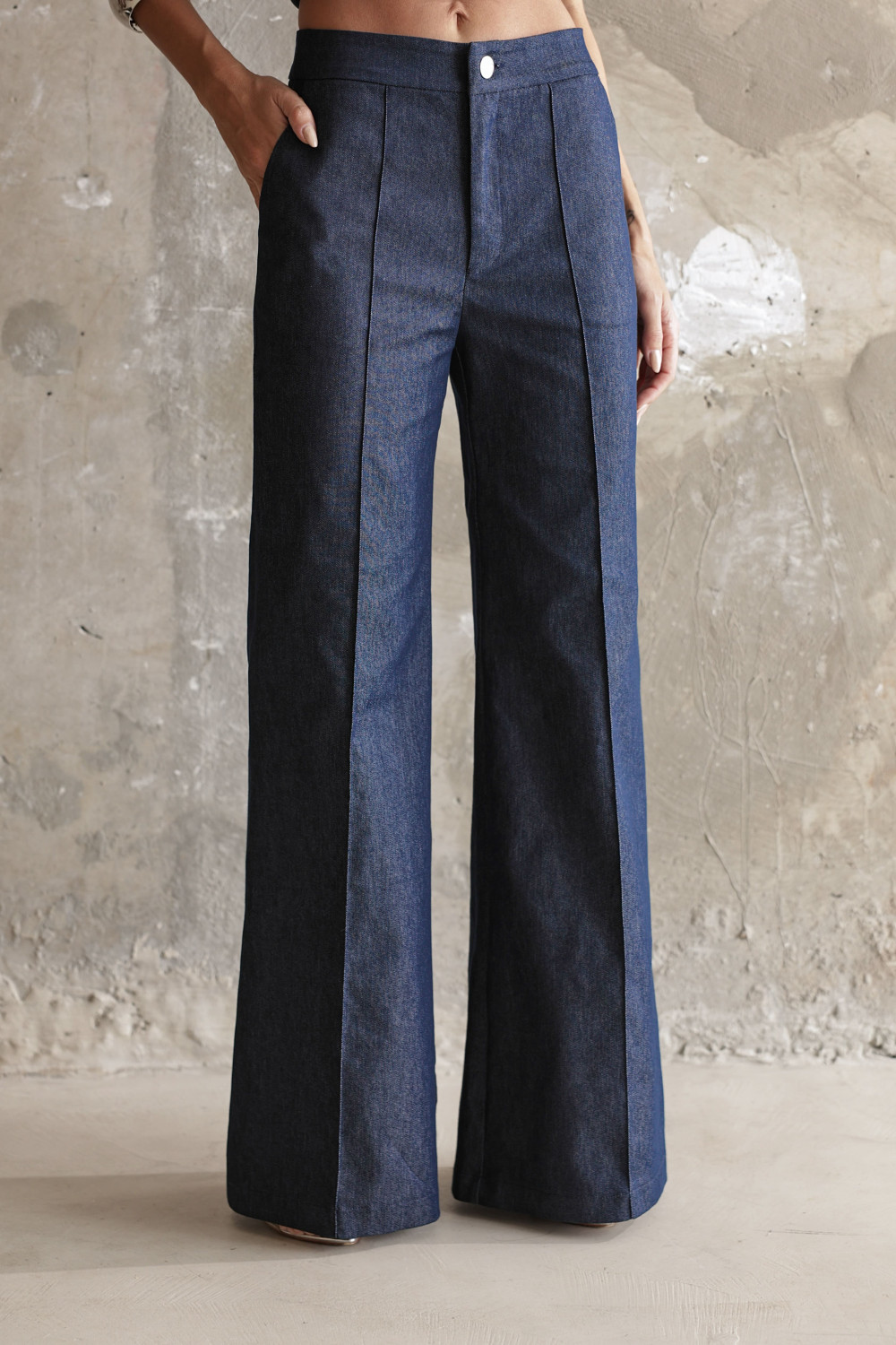 CONJUNTO ROMA CORSET CALÇA VINCO - AZUL JEANS