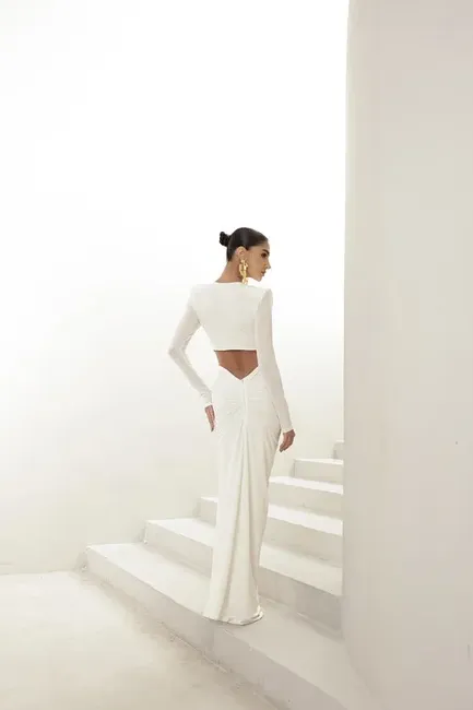 VESTIDO WANESSA MANGA LONGA - BRANCO