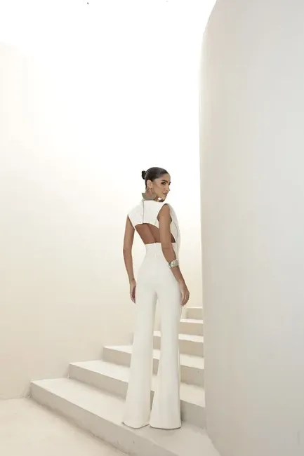 MACACÃO PALA PESPONTADO SOLANGE - OFF WHITE