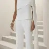 CONJUNTO ALFAIATARIA CALÇA E BLUSA ASSIMÉTRICA - OFF WHITE