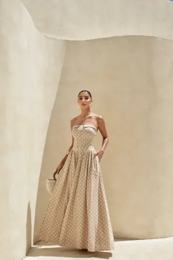 VESTIDO LONGO POÁ JUJU - BEGE