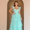 VESTIDO TULE BARBATANA - VERDE ÁGUA