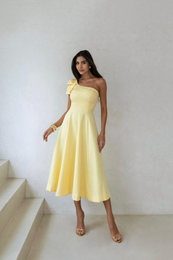 VESTIDO LAYS MIDI LAÇO - AMARELO