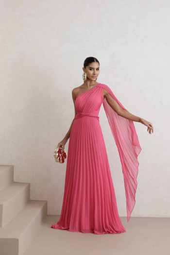 VESTIDO DE FESTA SIMONE COM CALDA - ROSA