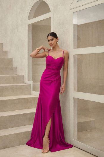 VESTIDO DE FESTA ELLEN CREPE PRADA - FÚCSIA