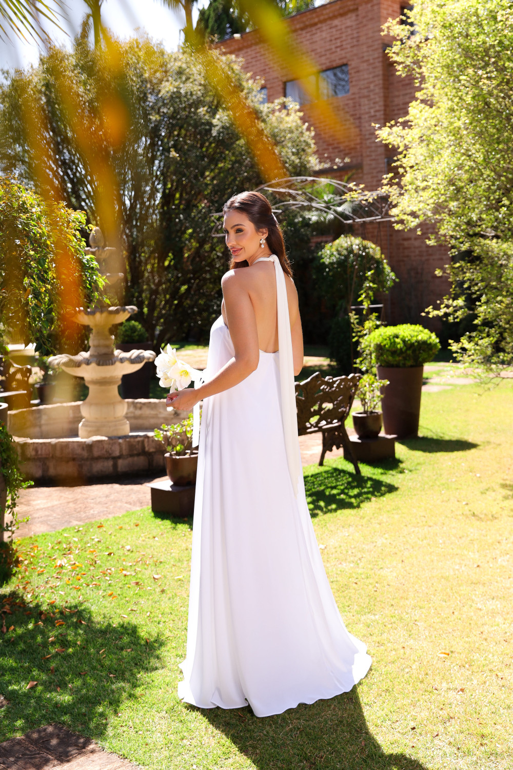 VESTIDO VALENTINA CREPE MUSSELINE NOIVINHAS - OFF WHITE